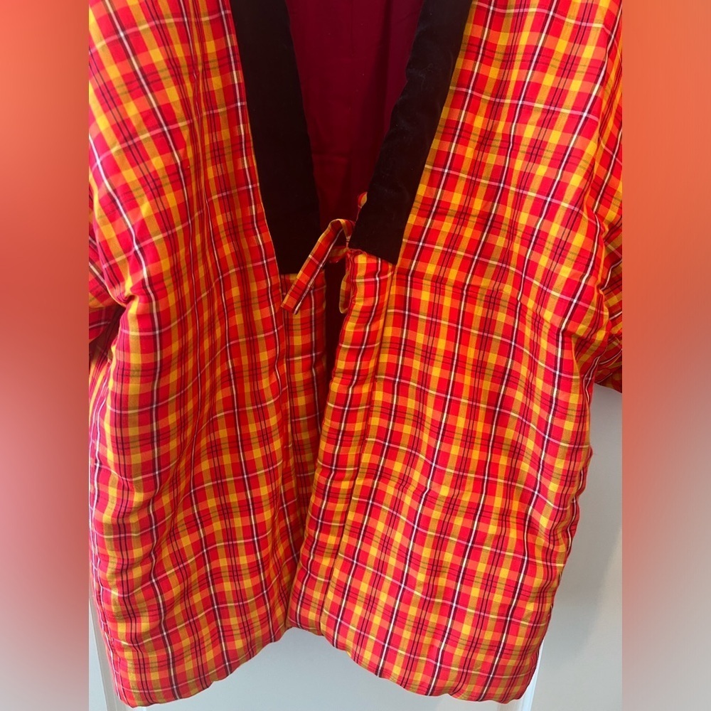 Plaid Kimono Jacket with Black Trim - Picture 5 of 16